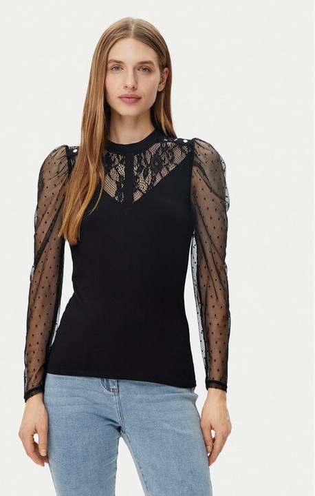 Bluza dama, Morgan, 305253644, Viscoza/Poliamida, Negru, Negru