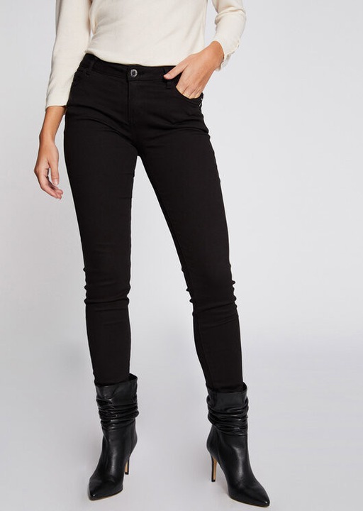 Blugi dama, Morgan, 208407793, Bumbac/Poliester, Negru, Negru