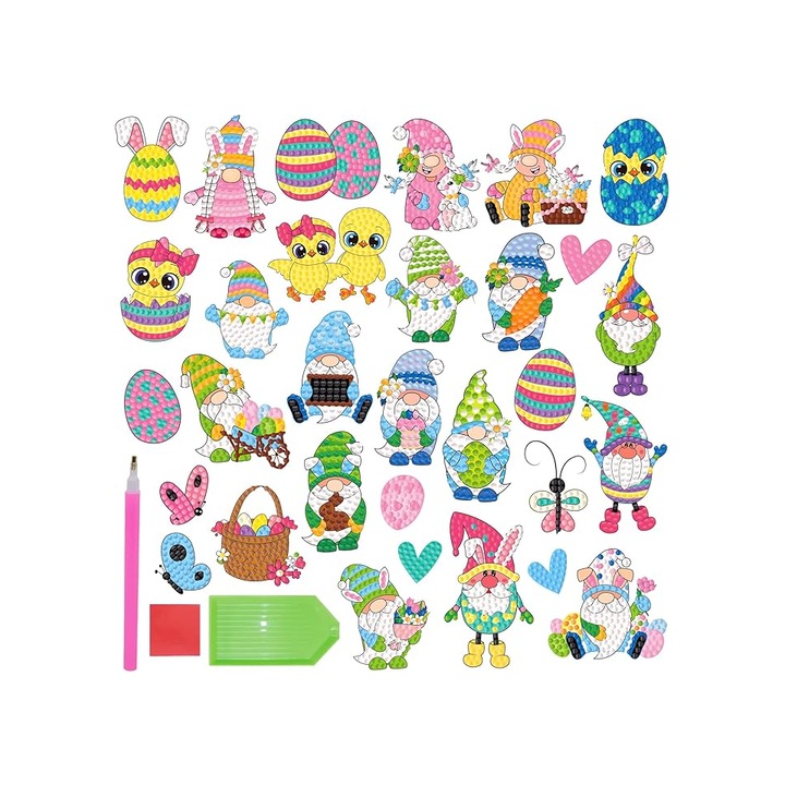 Set Pictura cu Diamante 5D pentru Copii de Paste, 30 piese