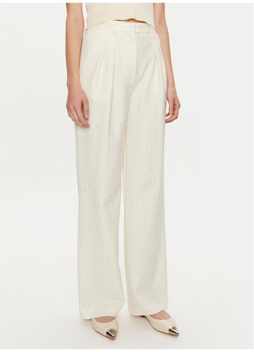 Дамски панталон, Simona Corsellini, 304362514, Полиестер/Вълна, Бежов, Бежов