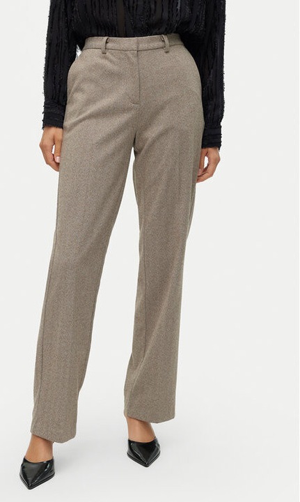 Női nadrág, Vero Moda, 304868832, Újrahasznosított poliészter, Bézs, Bézs