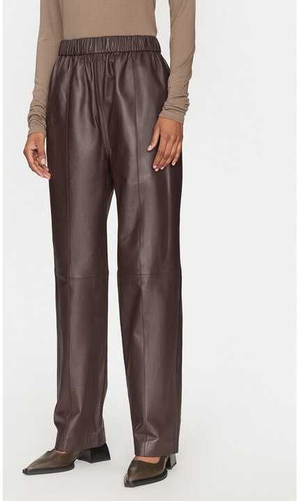 Дамски панталон, 2-ри ден, 305214416, Естествена кожа, 38 EU, Кафяв