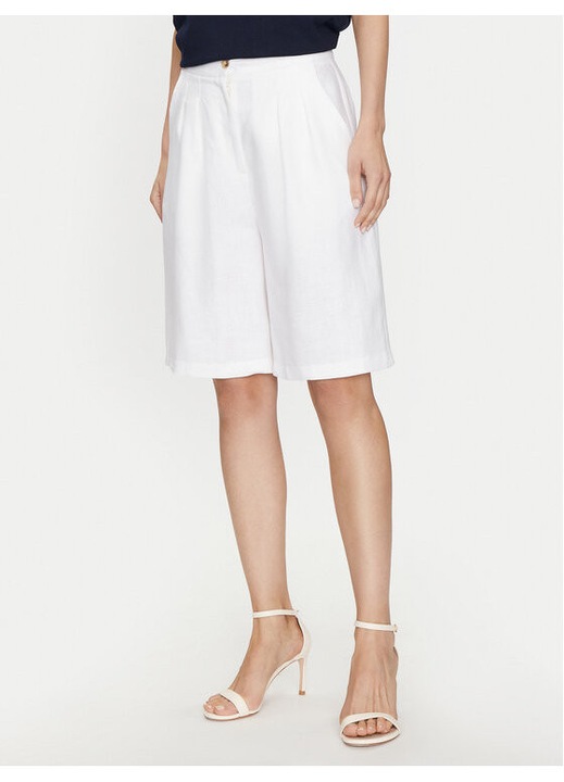 Női rövidnadrág, Vicolo, 304456800, Lenvászon, Fehér, Fehér