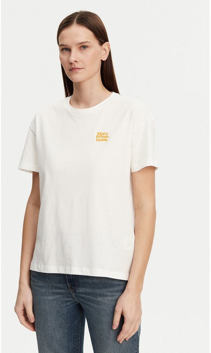 Дамска тениска, Marc O'Polo, 304884658, Органичен памук, Бяла, Бял