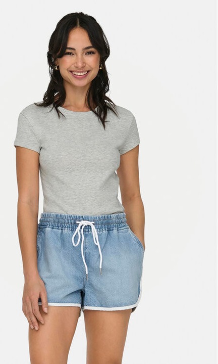 Női póló, Only, 304928420, Pamut, Szürke, Szürke