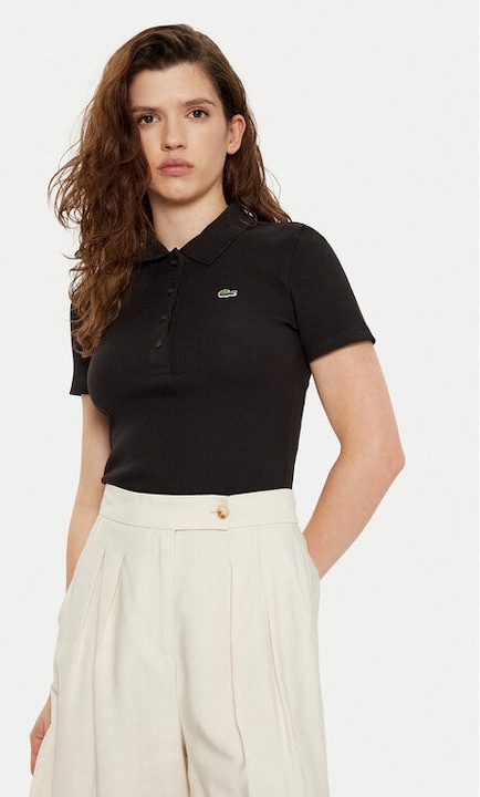 Noi polo, Lacoste, 304994555, Biopamut, Fekete, Fekete