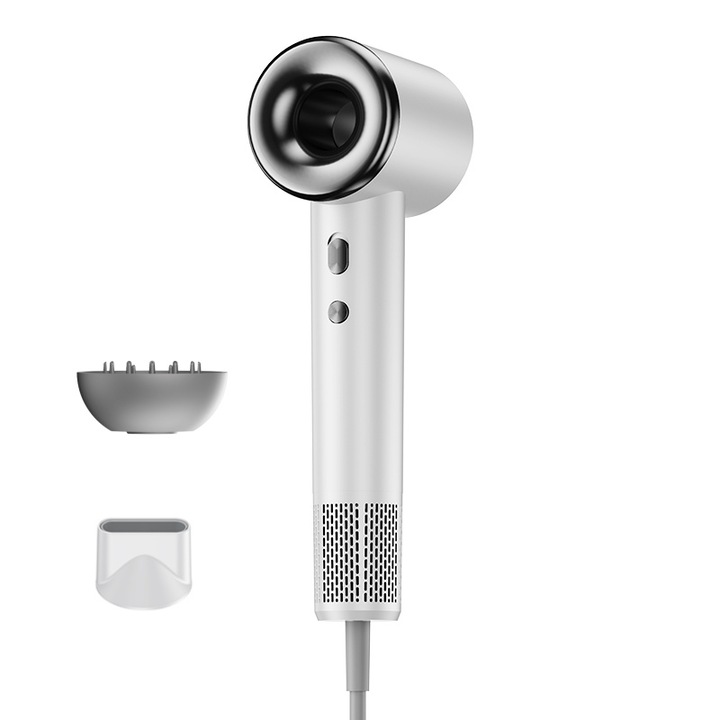 Hajszárító, 1600 W, 3 hőmérséklet-beállítás, 2 sebesség, fehér, 2 tartozékból álló készlet