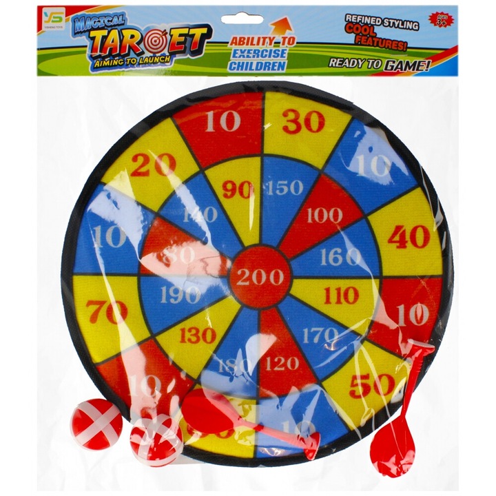 Мега дартс, комплект с 2 ракети и 2 топки, 27.5x27.5 см, многоцветен