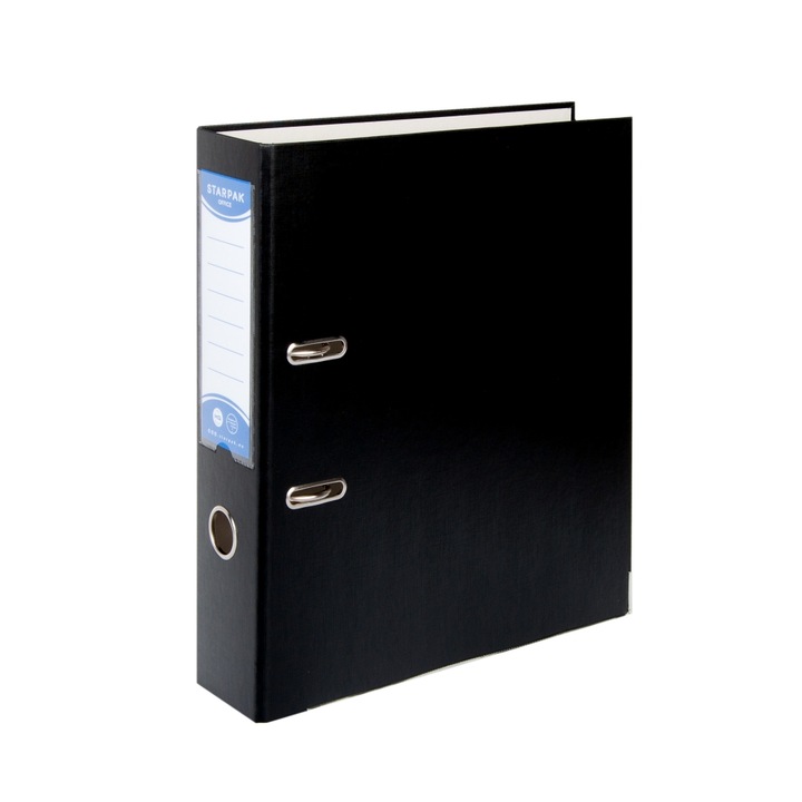 Biblioraft A4, Starpak, 75 мм, черен, твърд картон