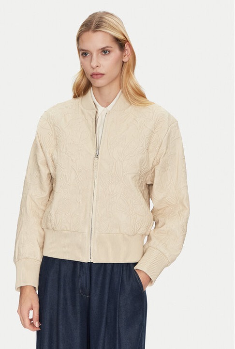 Geaca dama, Munthe, 304893063, Piele naturala, Bej, Bej, 38