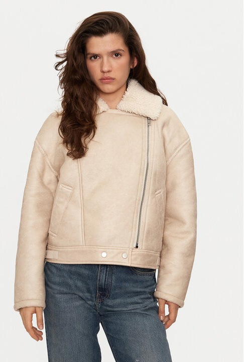 Női kabát, Vila, 304787959, Ekobőr, Bézs, Bézs