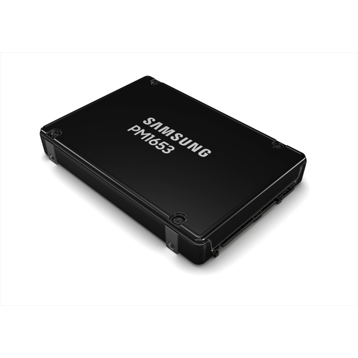 SSD сървър Samsung Enterprise PM1653, 3.84TB, SAS 24Gb/s, 2.5" черен