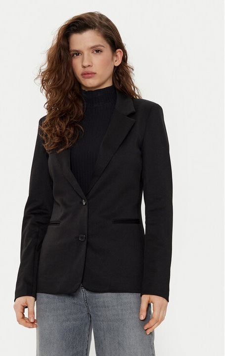 Дамско яке, Vila, 304932090, Рециклиран полиестер/вискоза, Черно, Черен