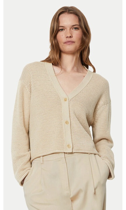 Cardigan dama, Marc O Polo, 304373909, Bumbac organic, Bej, Bej