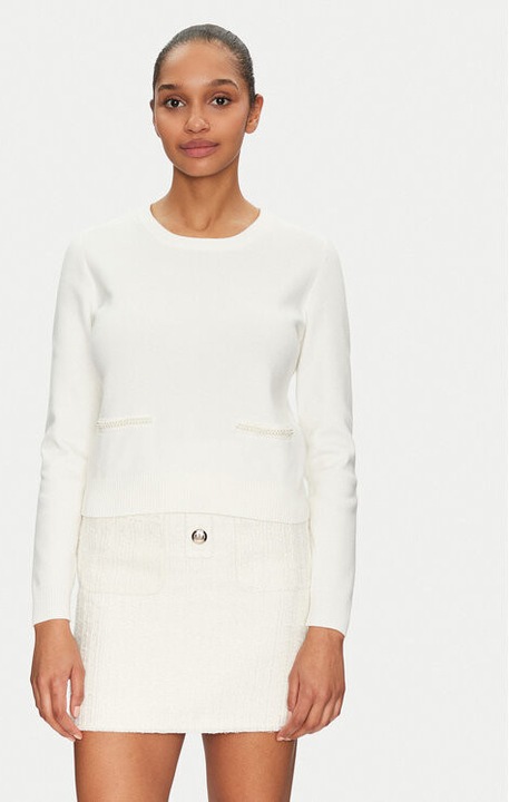 Pulover dama, Morgan, 305253255, Acril/Poliamida/Poliester, Alb, Alb