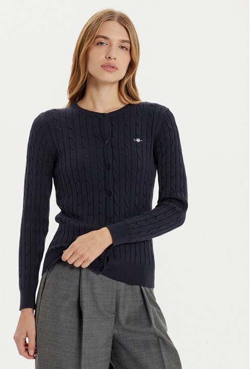 Cardigan dama, Gant, 304723995, Bumbac, XS INTL, Albastru