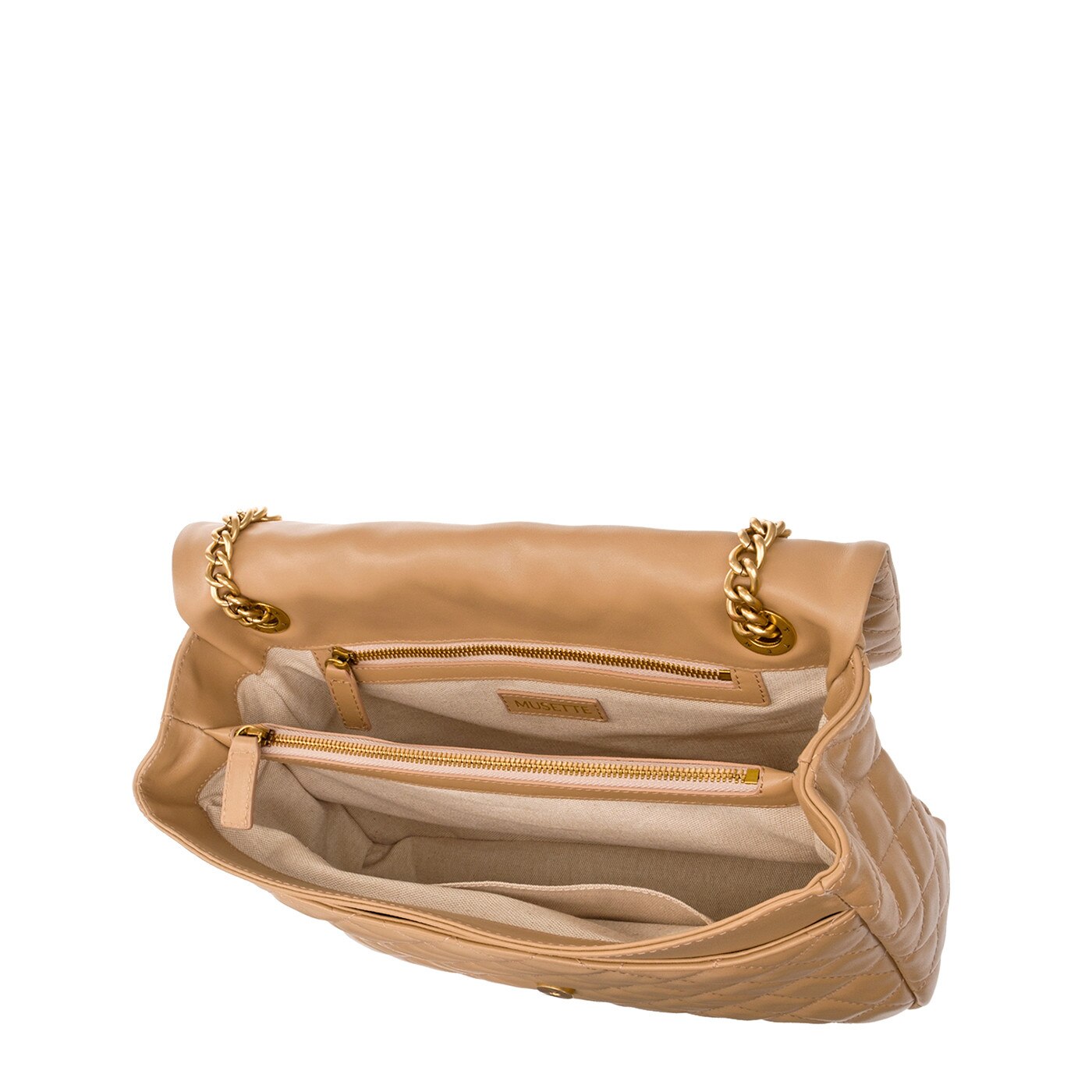 Geanta dama, Musette, JAQUELINE GM, Piele naturala, bej crem, 34 x 9 x ...