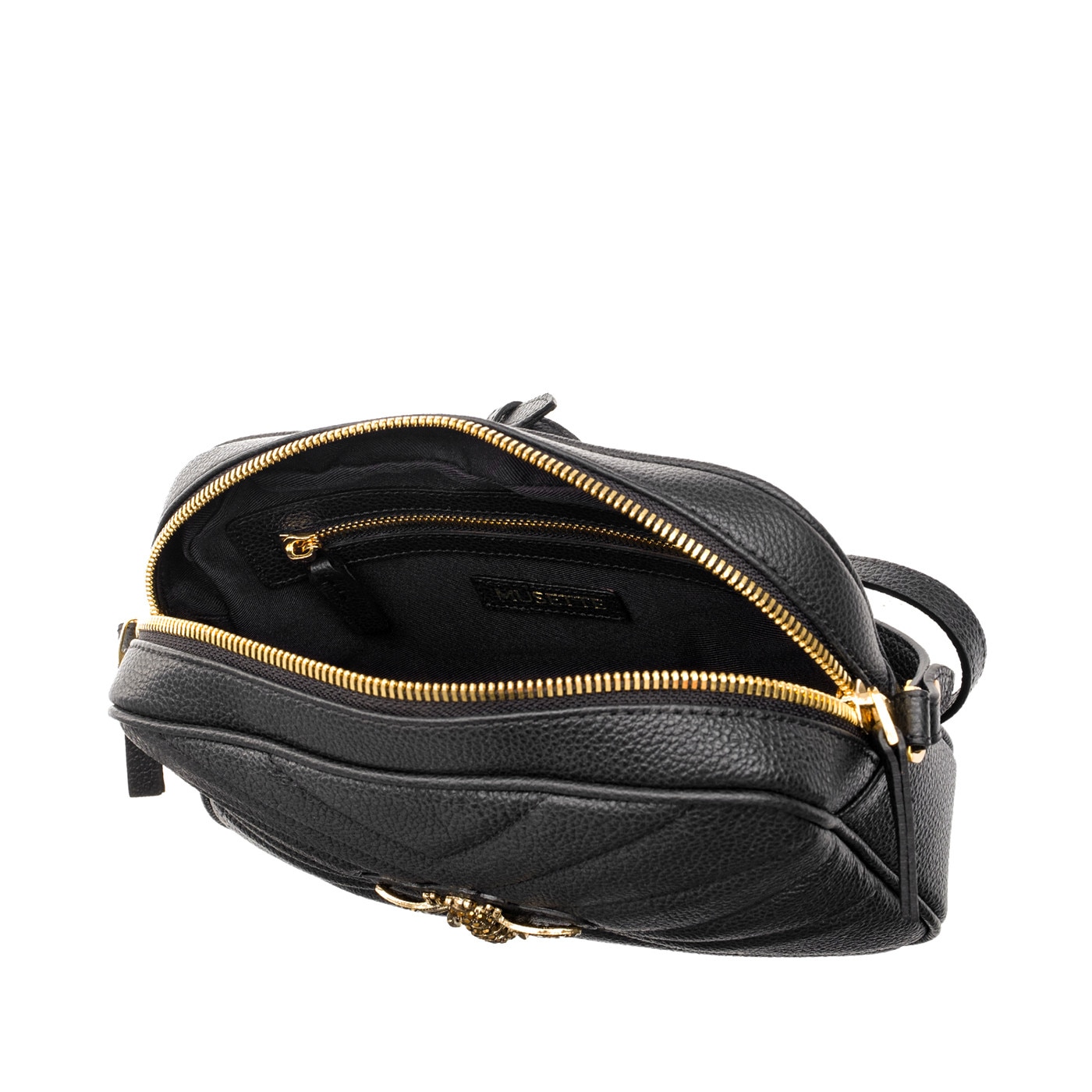 Geanta dama, Musette, NEW TASHA, BEEPiele naturala, negru, 26 x 6 x 17 ...