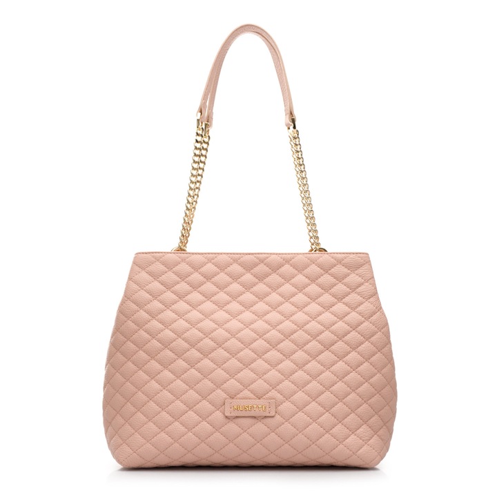 Geanta dama, Musette, NICOLE, Piele naturala, x x, Nude