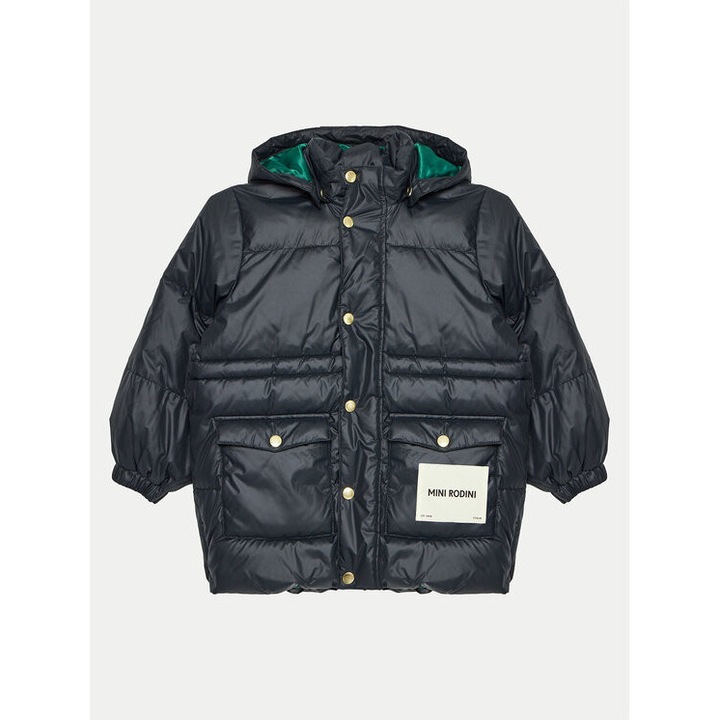 Geaca copii, Mini Rodini, 304157592, Poliester reciclat, Negru, Negru