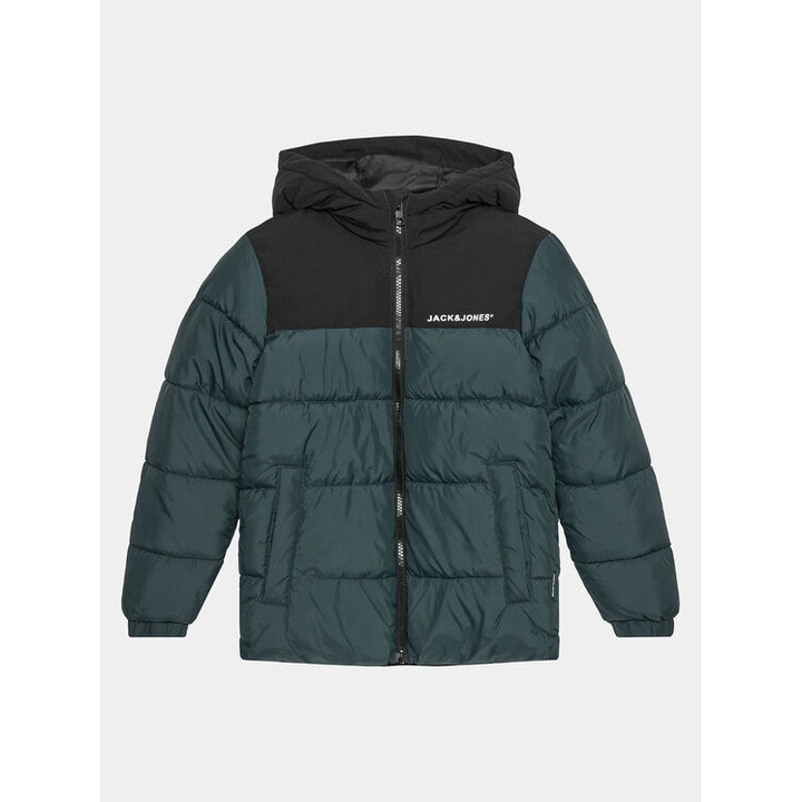 Geaca baieti, Jack & Jones, 304388866, Poliester reciclat, Verde, Verde, 152 CM