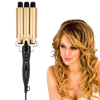 Ondulator Par 3 Tuburi 25mm Profesional Ceramic Gold, 45-65W, ProMozer Ondulator Par 3 Tuburi 25mm Profesional Ceramic Gold, 45-65W, ProMozer