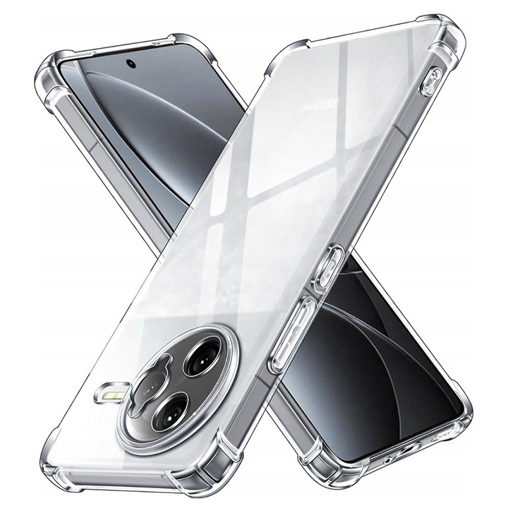 Калъф AntiShock от най-висок клас, съвместим с Xiaomi Poco F7 Ultra, OPTIM SOLUTION, Гъвкав силикон, TPU броня, Double Injected Optim Protection, Уникална дълготрайна технология против пожълтяване, Ultra Rich & Premium Finish, Transparent
