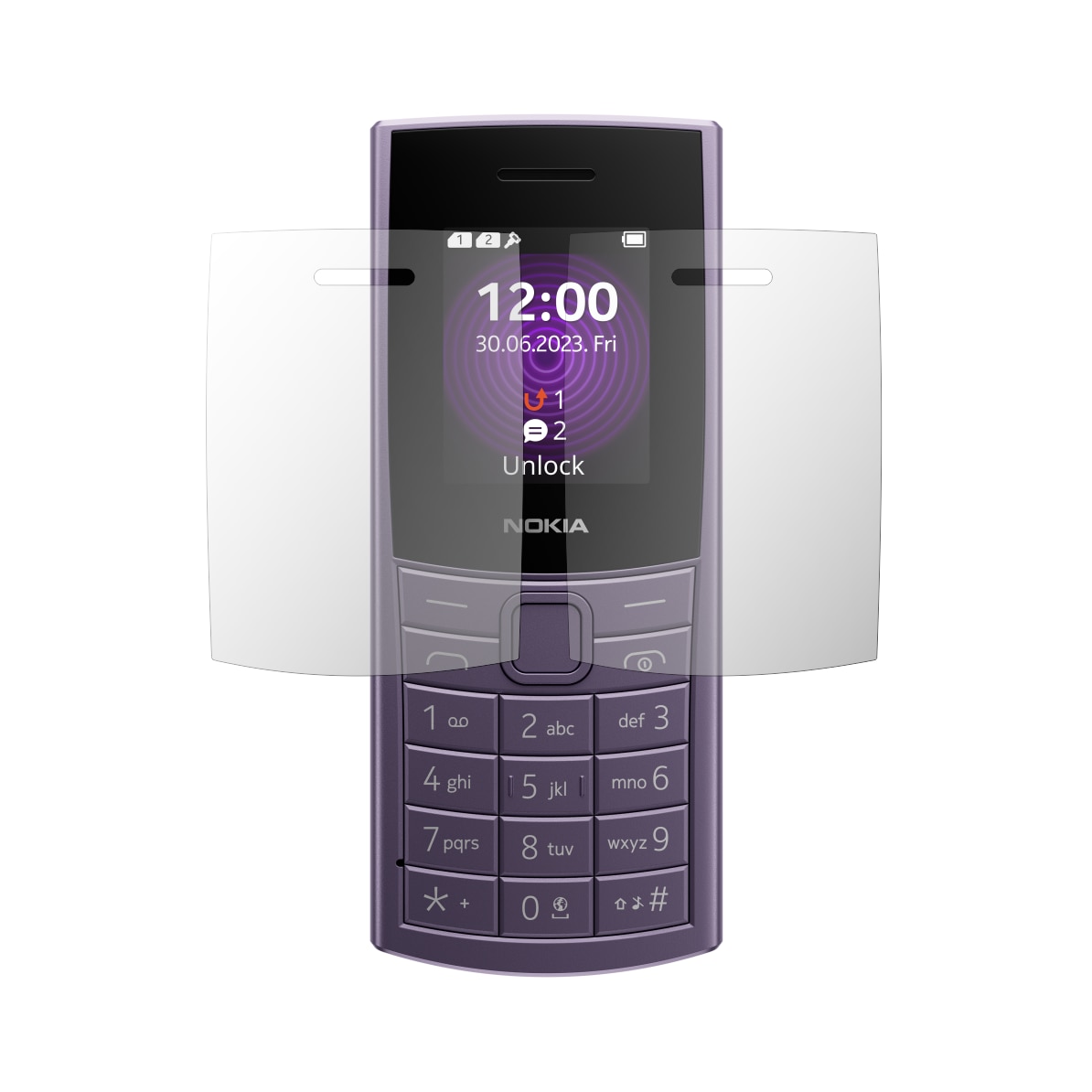 Set 2X Folie Protectie Ecran Folie24, pentru Nokia 110 4G 2nd Edition, 1X Ultra-Clear + 1X Mata, Acoperire Totala Full-Display, Adezive, Flexibile cu Auto Regenerare