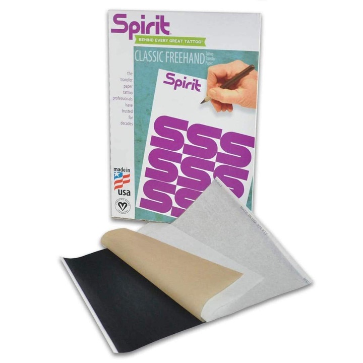 Hartie de transfer pentru tatuaje cu mana libera, hartie de transfer pentru tatuaje cu mana libera Spirit, A4, 8" 5" X 11", 100 coli