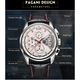 Мъжки часовник Pagani Design Black Pearl, Механичен, Неръждаема стомана, Сребрист / Черен