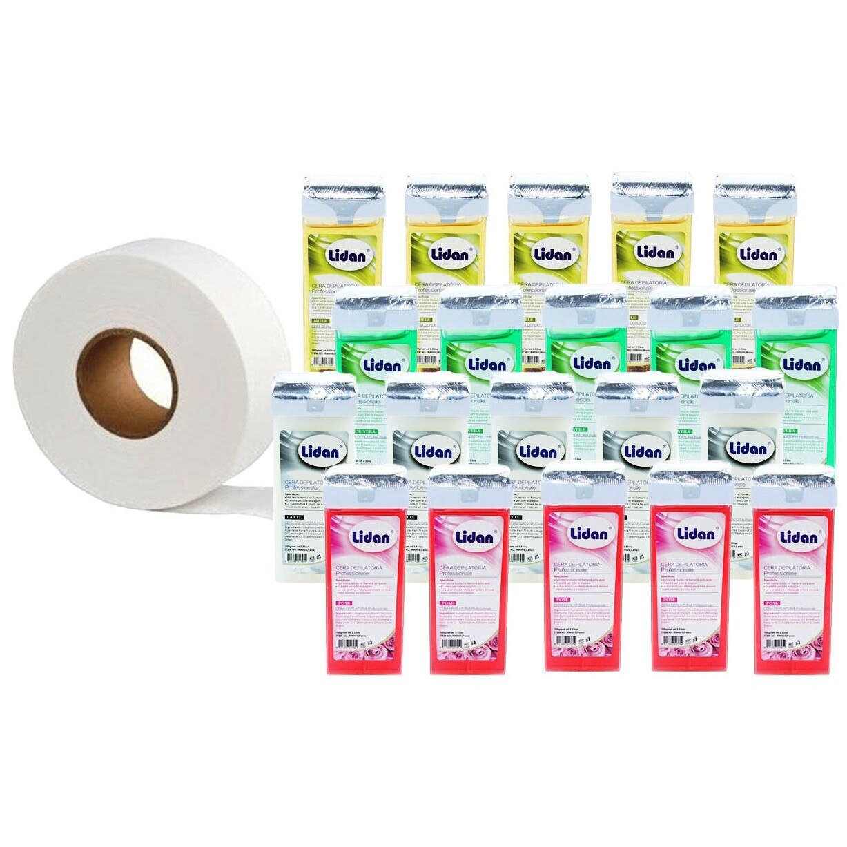 Ceara epilatoare cartus Lidan Profesionala - set 20 buc + Rola Epilare