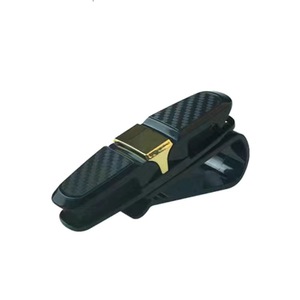 Clema pentru ochelari de umbrela auto, rotatie 180°, model din fibra de carbon, ochelari cu clema bidirectionala, 2-in-1, auriu