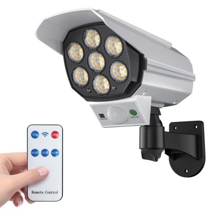 Napelemes LED reflektor távirányítóval és mozgásérzékelővel 18x8x12cm