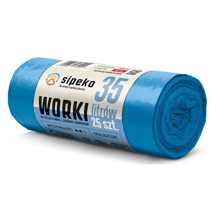 Saci menajeri Sipeko 35L, 25 buc, LDPE, 23 microni, albastri
