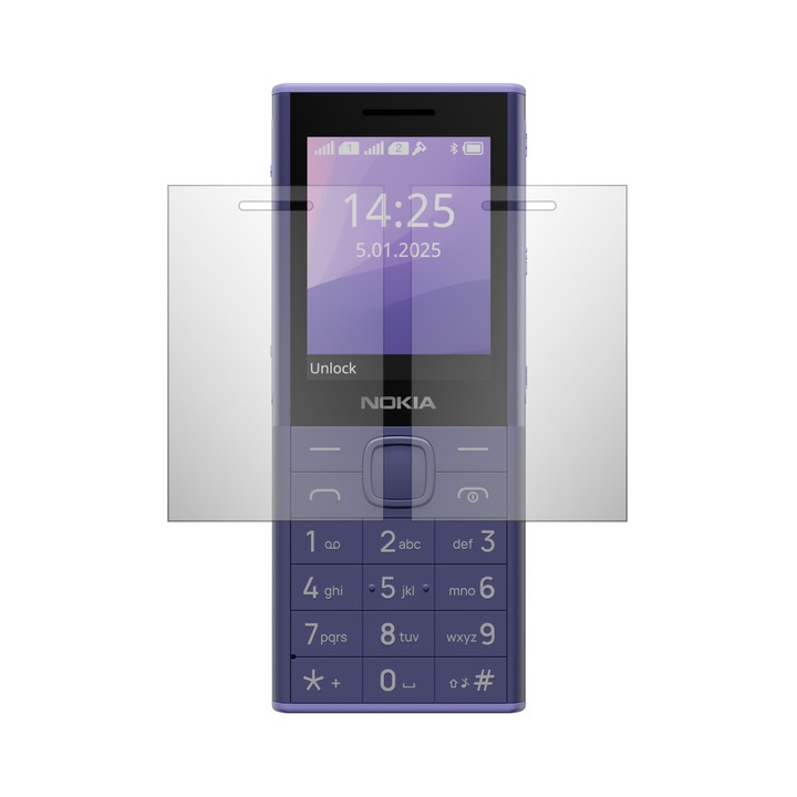 Set 2X Folie Protectie Ecran Folie24, pentru Nokia 150 Music, 1X Ultra-Clear + 1X Mata, Acoperire Totala Full-Display, Adezive, Flexibile cu Auto Regenerare