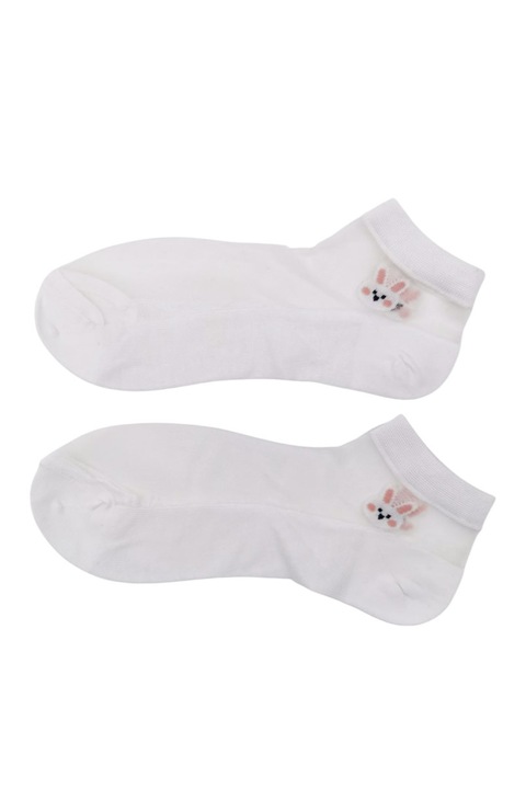 BunnyToes Doty® női zokni, modern design vászonnal és nyomattal, pamutból, 35-36, fehér