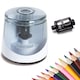 Ascutitoare electrica, Axroad Mall, Ascutitor de creioane, Cu un cap de schimb, Detasabil, Diametrul aplicabil 6-8mm, Usor de curatat, Sigur si durabil, Pentru scoala, acasa, birou, Plastic, 74*74*76mm, Alb