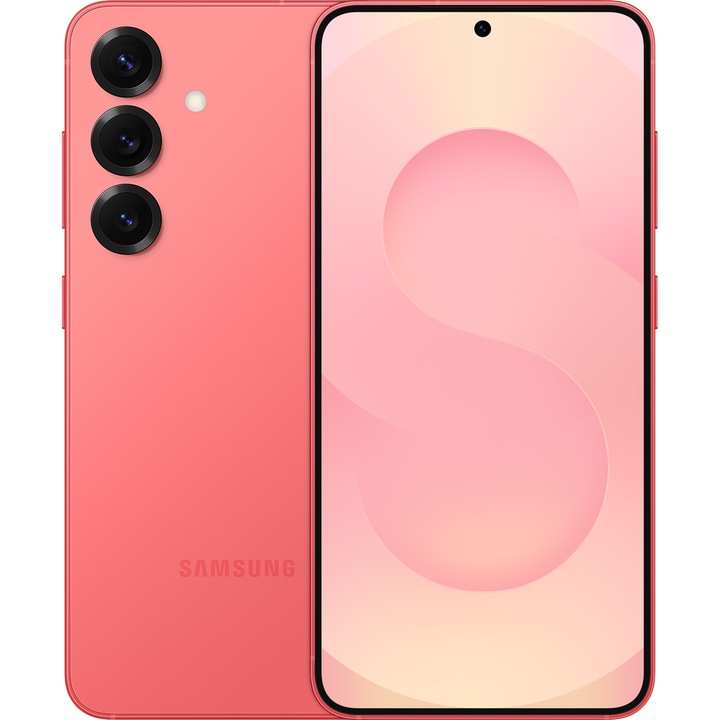 Мобилен телефон Samsung Galaxy S25, 12GB RAM, 128GB, 5G, Coralred