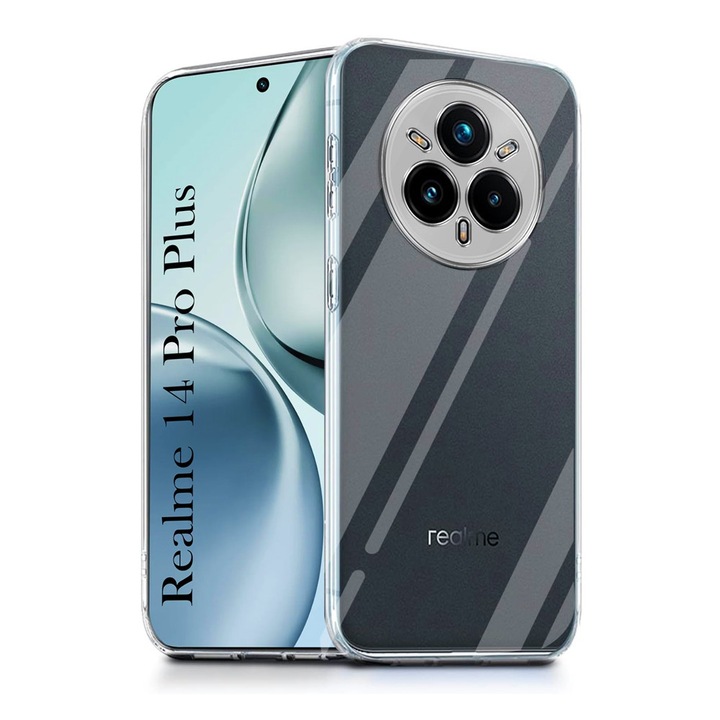 Husa TPU High Clear compatibila cu Realme 14 Pro+ Plus, OPTIM SOLUTION, Diamond Design, Lightweight TPU Bumper Case, Shock Absorption, Unique Long-lasting Anti-Yellowing Tech, Transparenta