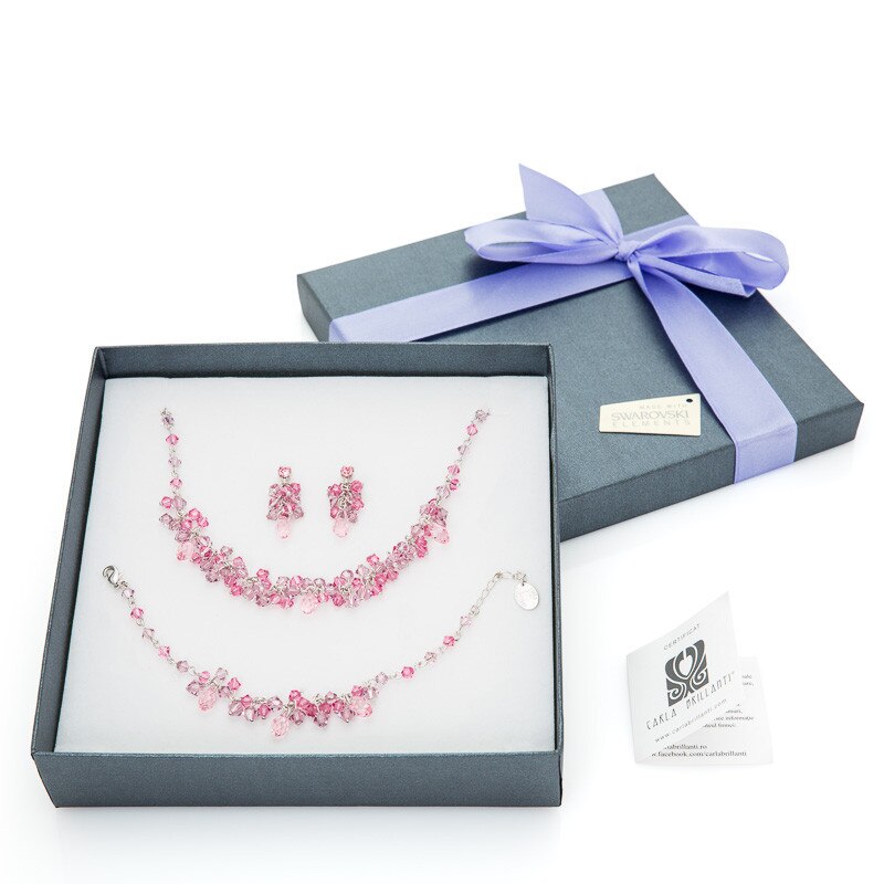 Set Rosie , colier, bratara si cercei cu cristale Swarovski