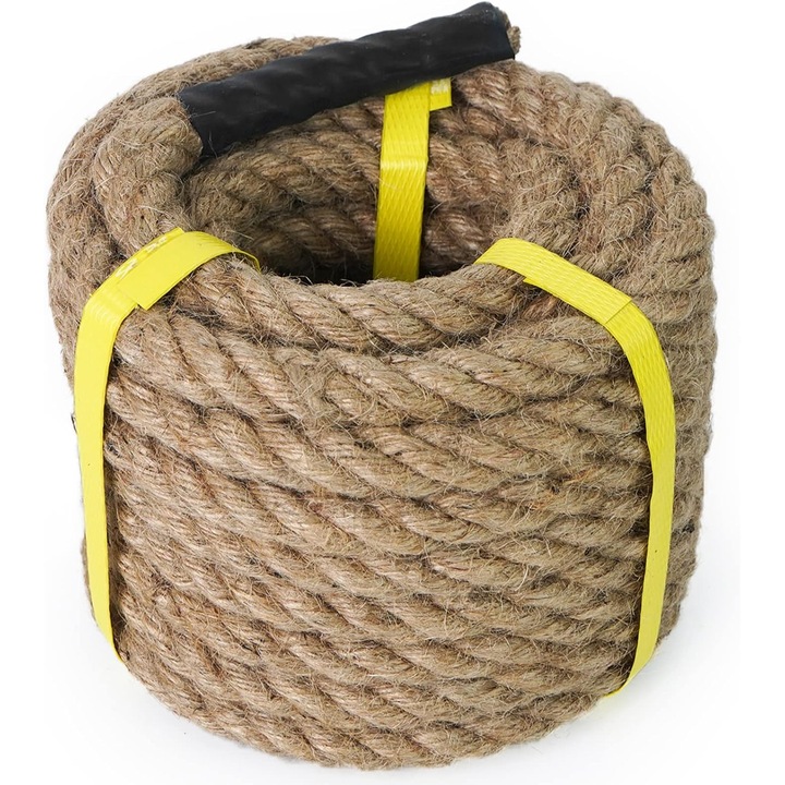 Въже от юта Aoneky - 20 mm x 15 m, издръжливо, естествено конопено, за градина, теглене на въже, навигация, хамак за катерене и проекти „направи си сам“