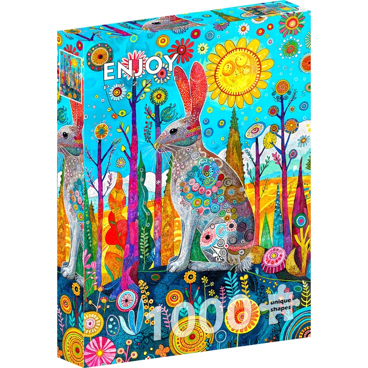Puzzle 1000 piese Enjoy – Hare’s Whimsical Land