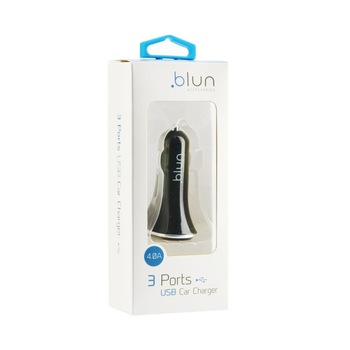 Incarcator Auto BLUN, 3xUSB, 4A, Negru Incarcator Auto BLUN, 3xUSB, 4A, Negru