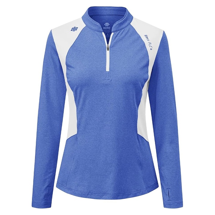 Tricou sport cu maneca lunga dama, respirabil, MoFiz, albastru