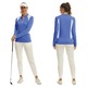 Tricou sport cu maneca lunga dama, respirabil, MoFiz, albastru