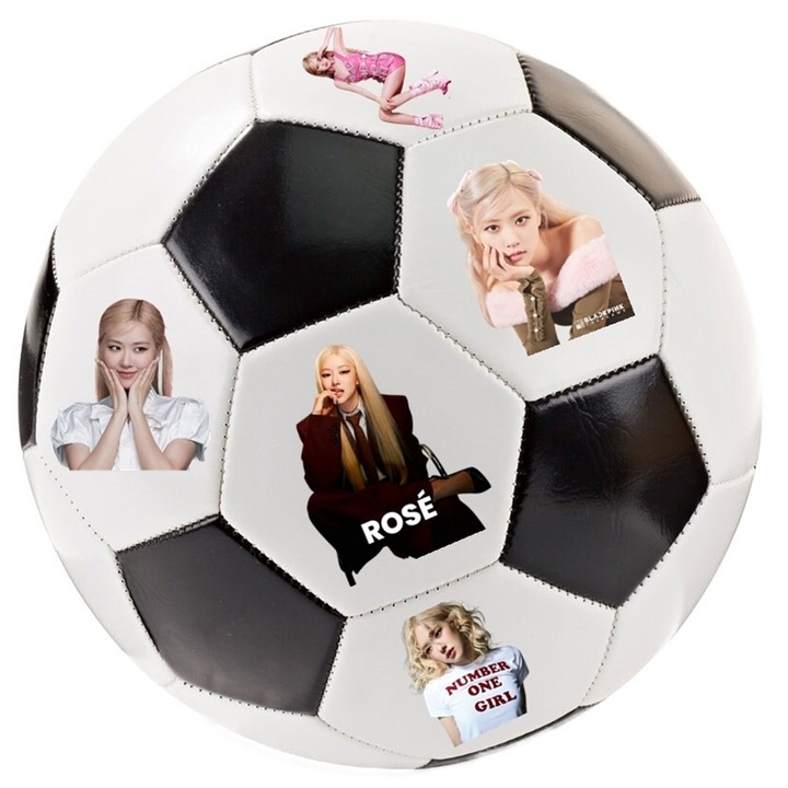 Minge personalizata blackpink rose blinks kpop fotbal, 260 grame, alb/negru