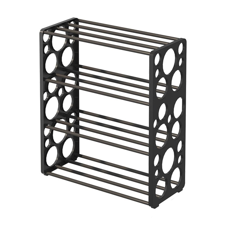 YANYXR cipőtartó 4 szintes fém fekete 51.6x45.5x20cm