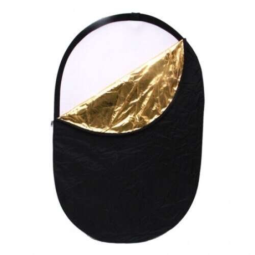 Blenda cu manere reflexie-difuzie 5 in 1 difuzie gold silver negru alb ovala 60x90cm