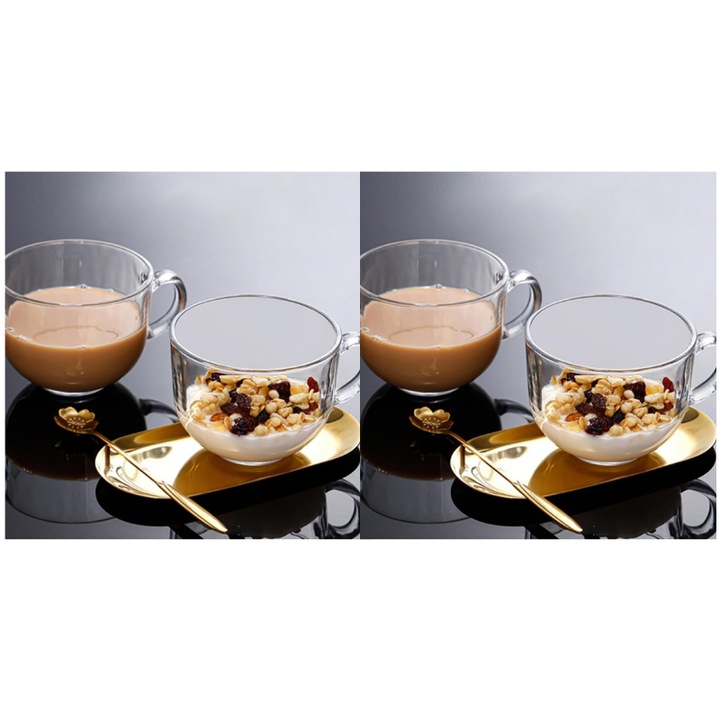 Set 4 Cani, Sticla, transparente, 490 ml