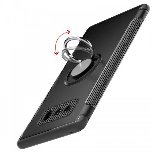 Carcasa Samsung Galaxy Note 8, Suport tip Inel, Silicon Culoare Negru